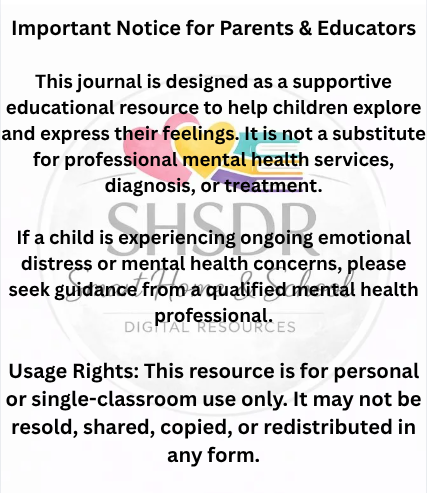 Learning About My Feelings Journal | Kids Feelings Journal Ages 8–11 | Social Emotional Learning Workbook | Calm Down Tools | Printable PDF