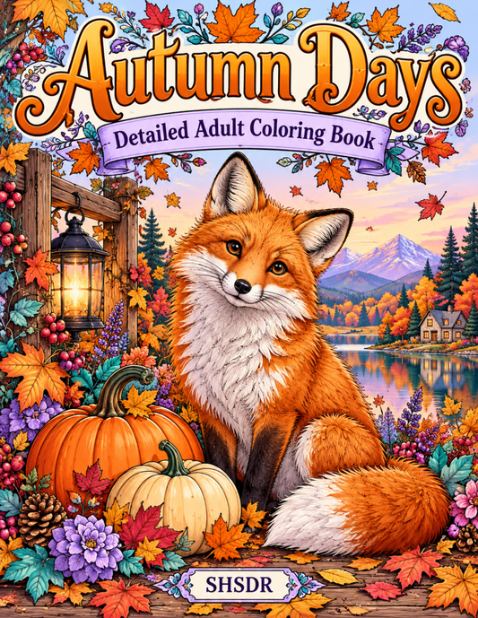Autumn Days | Detailed Adult Coloring Book