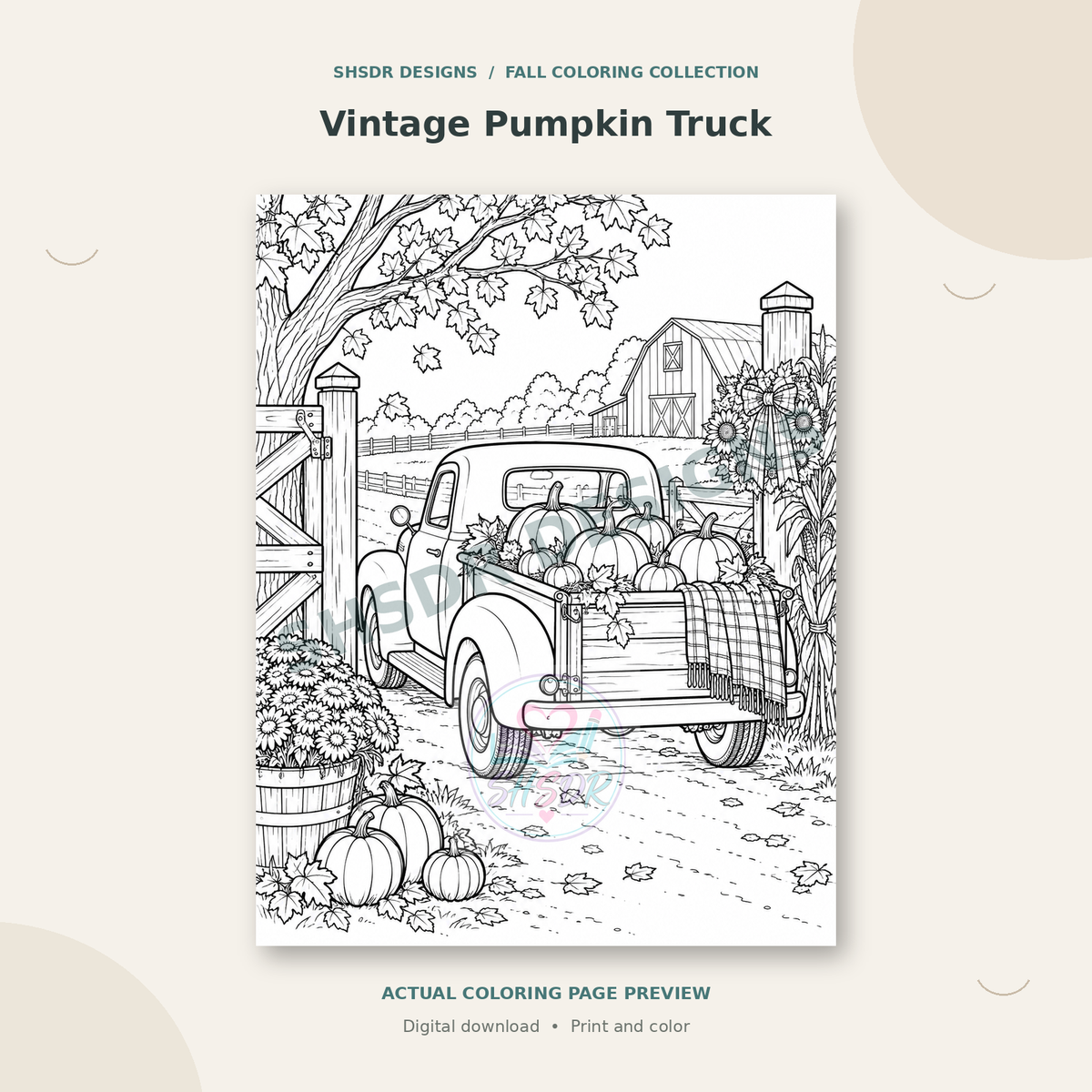 Autumn Days | Detailed Adult Coloring Book